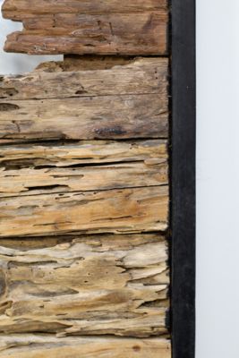 Miroir mural encadré - teck - Naturel - 80x5x80 cm