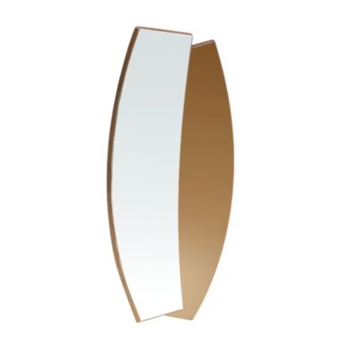 Miroir mural forme organique noyer 3313 - 55x4x150 cm