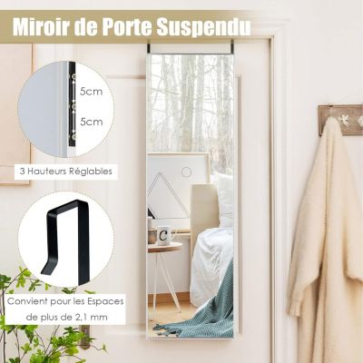 Miroir Mural Haute Définition avec Membrane Antidéflagrante Miroir Pleine Longueur Suspendu