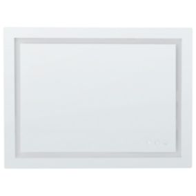 Miroir mural LED Bluetooth 80 x 60 cm argenté PRENOIS