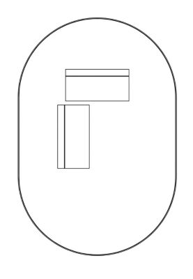 Miroir mural oval design de salle de bain avec cadre en aluminium noir - 8144B - 40x60cm