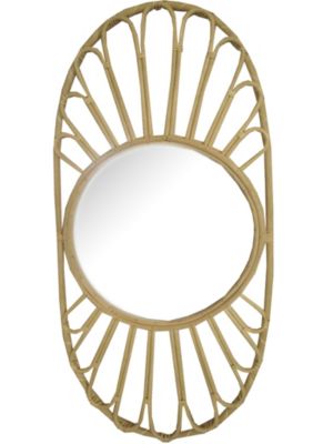 Miroir Mural Ovale Baroque En Bois Sculpté - Style Rétro Blanc - Dimensions 16 X 24 Pouces - Décoration Salon/chambre - 6