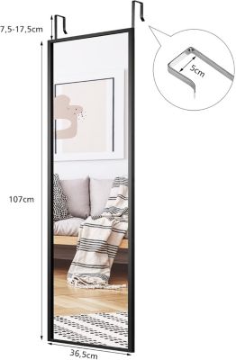 Montage Mur Métal Accueil Cadre Photo Miroir Noir Crochet