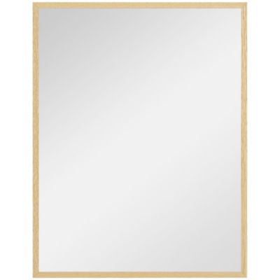 Miroir mural rectangulaire dim. 70L x 90H cm cadre MDF aspect bois clair