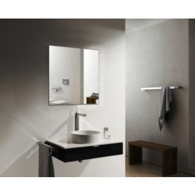 Miroir mural rectangulaire en aluminium pour la salle de bain, 2137, 90 x 70 cm