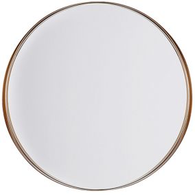 Miroir mural rond de couleur cuivrée au style moderne PINEY