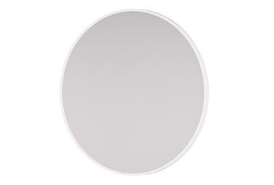 Miroir mural rond design salle de bain, cadre en aluminium, verre 4mm, 8232- Blanc, diam. 80cm