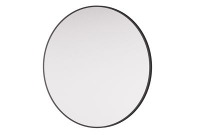 Miroir mural rond design salle de bain, cadre en aluminium, verre 4mm, 8232- Noir, diam. 100cm