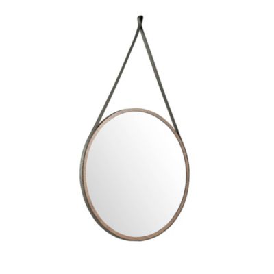 Miroir mural rond noyer 3038 - D75x3 cm