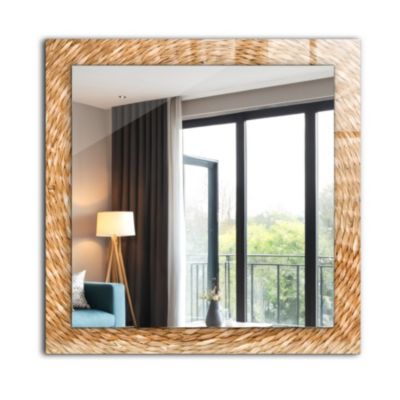 Miroir Mural Tulup 60x60 cm Acacia Pour Chambre