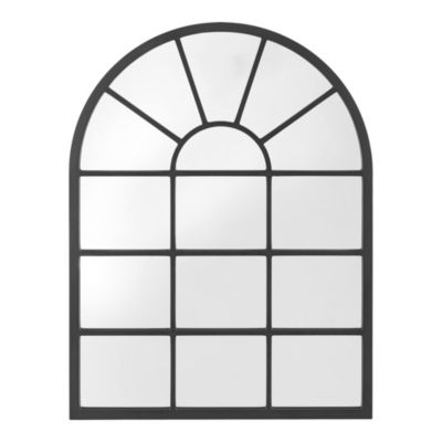Miroir mural Villalago forme fenêtre arrondie 80 x 60 cm en.casa