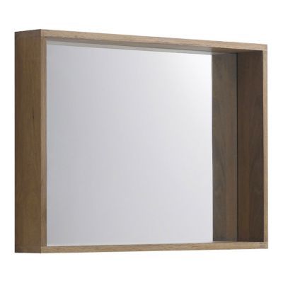 Miroir non lumineux rectangulaire Harmon coloris chêne massif l.90 x P.13 x H.65 cm