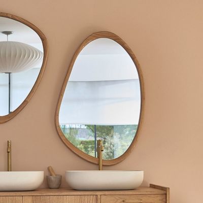 Miroir organique en mindi massif 60x90 cm Berah Getah Fifties | Castorama