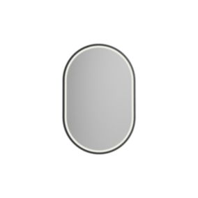 Miroir oval éclairage LED détecteur de mouvements et fonction anti-buée, cadre aluminium, 8144-2.0, 40x60cm