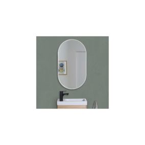 Miroir ovale 40 x 70 cm PEPPER Blanc