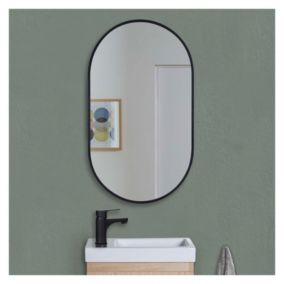 Miroir ovale 40 x 70 cm PEPPER Noir