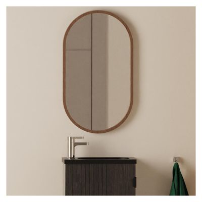 Miroir ovale 40 x 70 cm PEPPER noyer