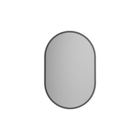 Miroir ovale cadre noir design éclairages LED avec détecteur de mouvement et réglage de lumière,, 8144-2.0, 40x60cm