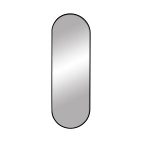 Miroir ovale cadre noir L.90 x l.30 cm
