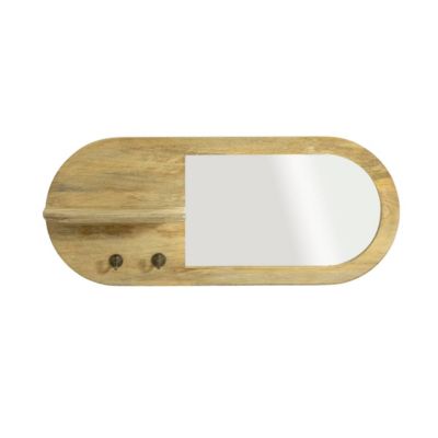 Miroir ovale en bois de manguier clair Juliet
