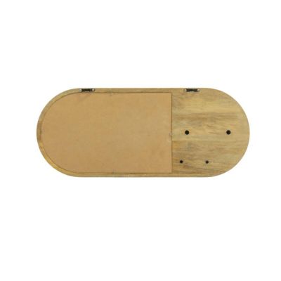 Miroir ovale en bois de manguier clair Juliet