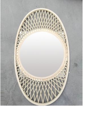 Miroir ovale en rotin 82 x 48 cm
