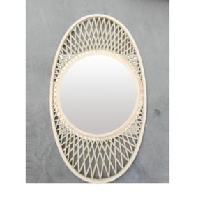 Miroir ovale en rotin 82 x 48 cm