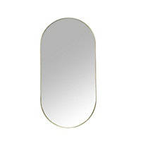 Miroir ovale métal doré 30 x 60 cm