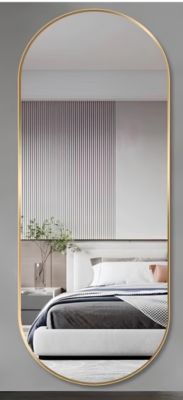 Miroir ovale métal doré H.100cm Ornami, Elvie