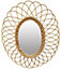 Miroir ovale rotin naturel 50x58 cm