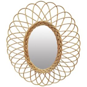 Miroir ovale rotin naturel l.50 x H.58 cm