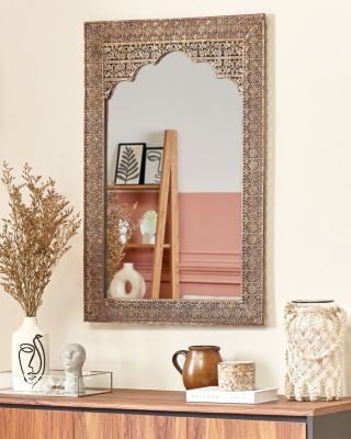 Miroir PALI 60 cm 90 cm Métal Cuivré