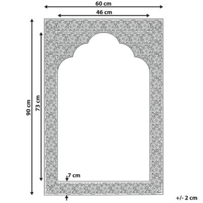 Miroir PALI 60 cm 90 cm Métal Cuivré