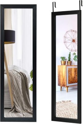 Miroir Pleine Longueur Carré Psyché Longue Debout Miroir Chambre Miroir Dressing Miroir Mural Cadre en Fer Noir
