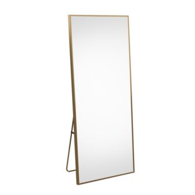 Miroir Pleine Longueur Incassable 60 X 165 Cm, Sur Pied Ou Mural, Grand Miroir De Sol Doré