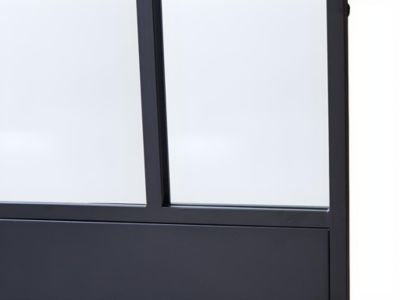 Miroir porte atelier industriel en métal EDIMBOURG - L. 70 x H. 180 cm - Noir