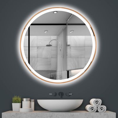 Miroir Rea Led P11398 Mmj Brush Copper 90Cm 90 x 90 x 90 cm