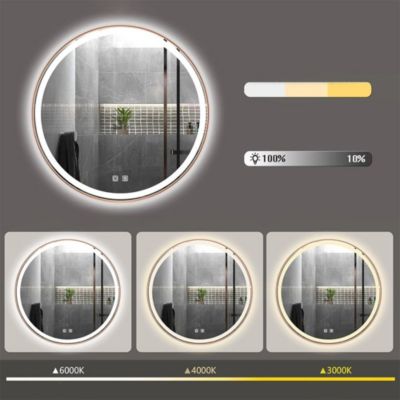Miroir Rea Led P11398 Mmj Brush Copper 90Cm 90 x 90 x 90 cm