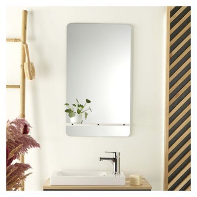 Miroir rectangulaire 40 x 70 cm SIMONA avec tablette en métal