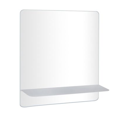 Miroir rectangulaire 60 x 70 cm SORRENTO avec tablette blanche