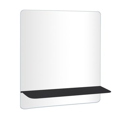 Miroir rectangulaire 60 x 70 cm SORRENTO avec tablette noire