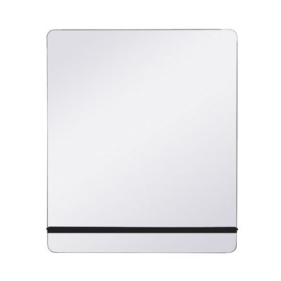 Miroir rectangulaire 60 x 70 cm SORRENTO avec tablette noire