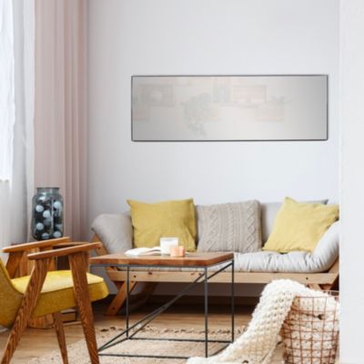 Miroir rectangulaire Alya Norasia en aluminium bords noirs l.50 x H.150cm