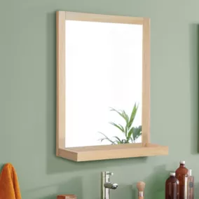 Miroir rectangulaire avec tablette en bois 60 x 70cm ENIO
