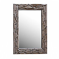 Miroir rectangulaire en bois flotté 50 x 70 cm