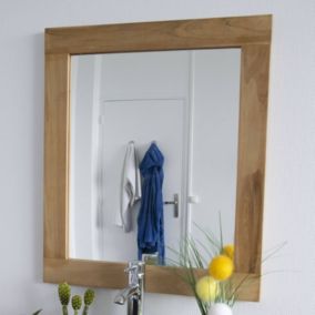 Miroir rectangulaire en teck massif Lazy 60 x 70 cm