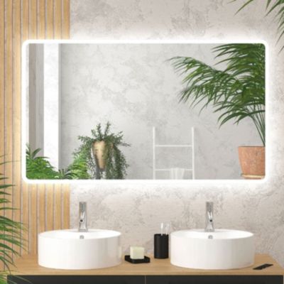 Miroir rectangulaire à leds (70x120 cm - Blanc)