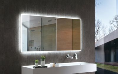 Miroir rectangulaire lumineux LED en aluminium pour la salle de bain, 2073, 140 x 70 x 3cm (LxHxP)