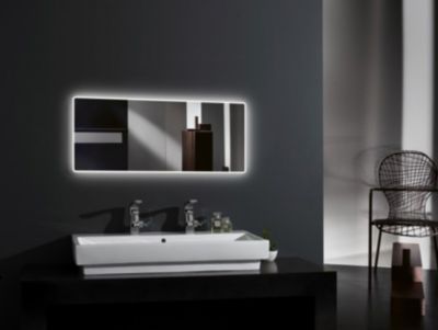 Miroir rectangulaire lumineux LED en aluminium pour la salle de bain, 2073, 140 x 70 x 3cm (LxHxP)