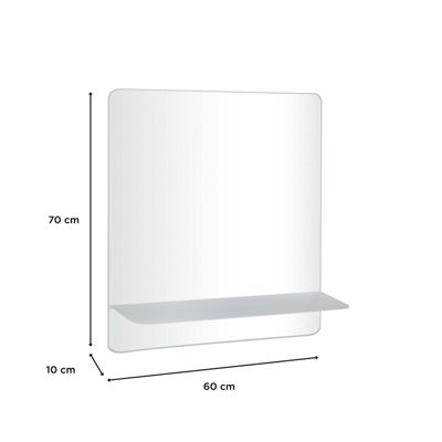 Miroir rectangulaire SORRENTO avec tablette en métal